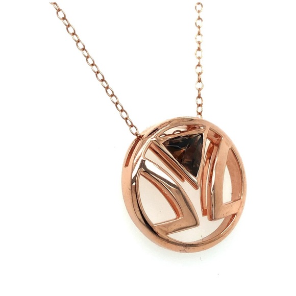 14k Levian Chocolate Quartz Pendant Necklace - Picture 2 of 7